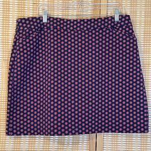 Croft & Barrow Womens 16 Skort Navy Red White Geometric Stretch Activewear Sport